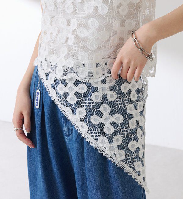  「【＋１アイテム】モチーフレース2WAYベスト」|シャツ・ブラウス|