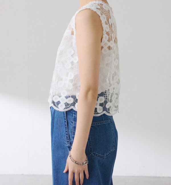  「【＋１アイテム】モチーフレース2WAYベスト」|シャツ・ブラウス|