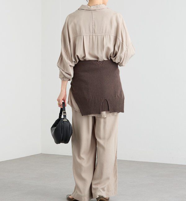  「【セットアップ可能】ガーメントダイワイドパンツ」|チノ|