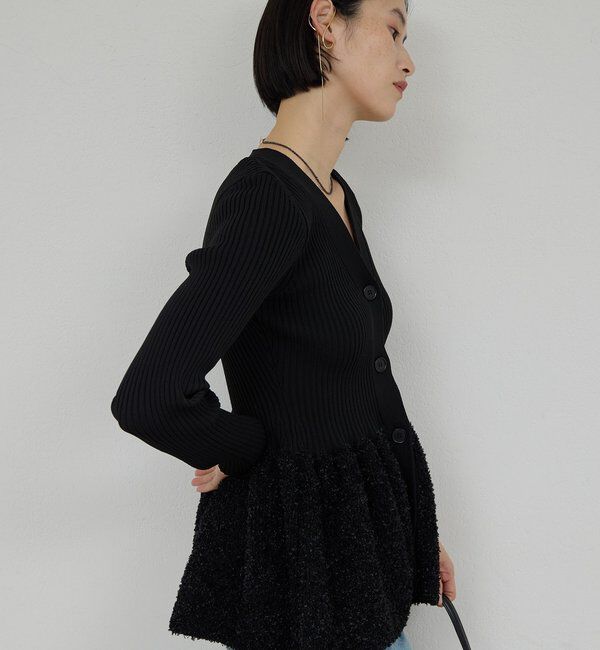  「【手洗い可】ファンシーペプラムカーデ」|ニット・セーター|