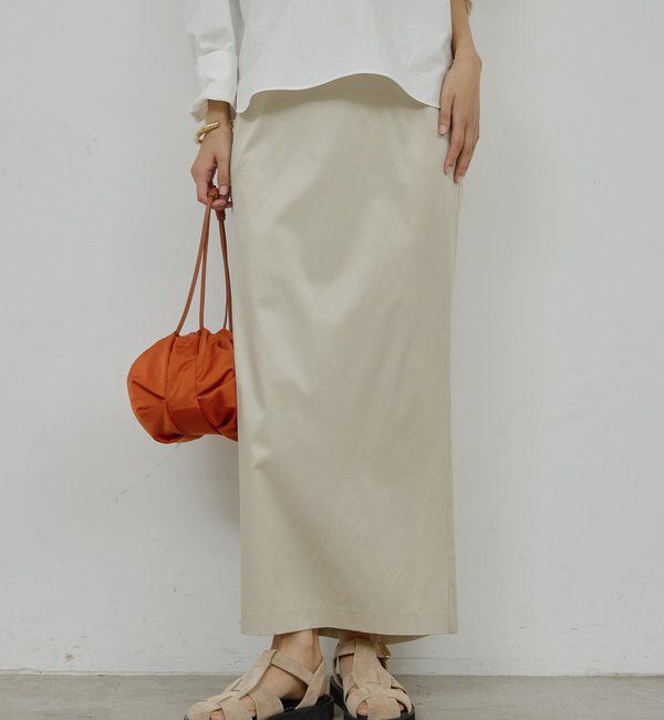  「【手洗い可】ストレッチタイトスカート」|スカート|ベージュ