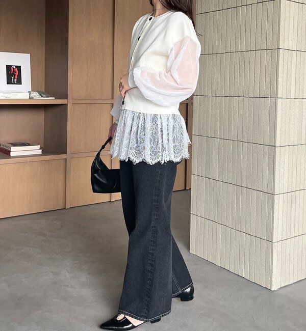  「【WEB/ルミネエスト新宿限定カラー・ピンク】シアースリーブショートカーディガン」|カーディガン|