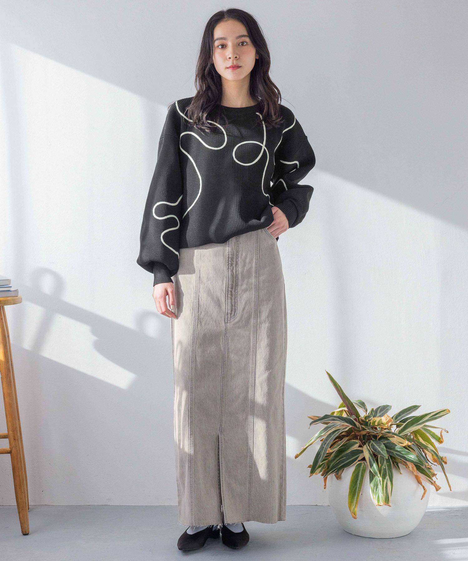 LOWRYS FARM「【前後着用可能】エンブロイダリー２ＷＡＹカーディガン」|ニット・セーター|