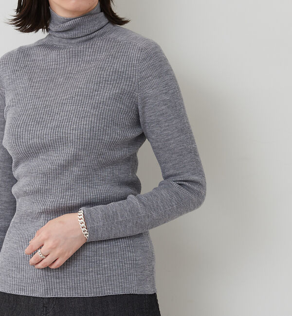 collex「ピュアウールリブタートルニット」|ニット・セーター|