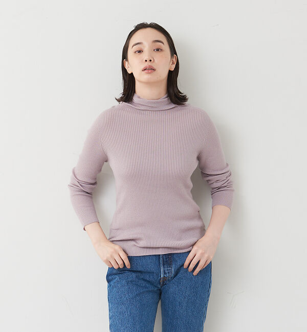 collex「ピュアウールリブタートルニット」|ニット・セーター|