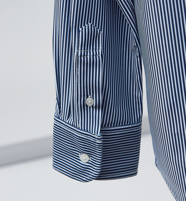 ABAHOUSE「【ON/OFF兼用】トリコット ストライプ 長袖シャツ」|シャツ・ブラウス|