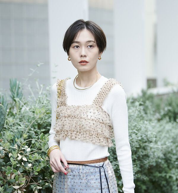 Rouge vif「スター＆ハート柄チュールフリルビスチェ」|シャツ・ブラウス|