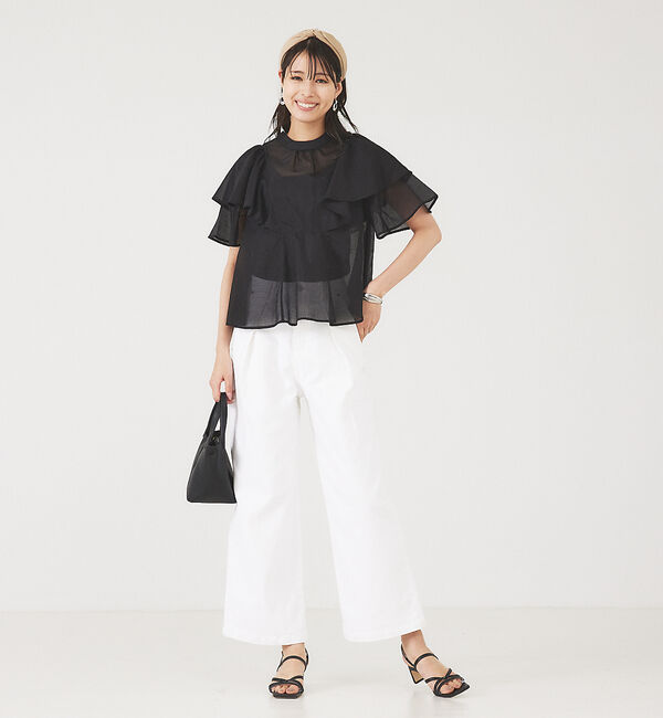 abahouse mavie「タックワイドデニム」|デニム|