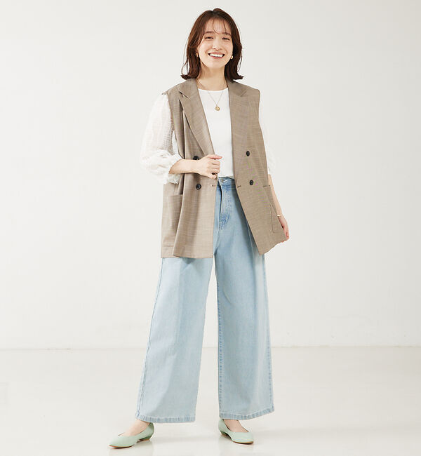 abahouse mavie「タックワイドデニム」|デニム|