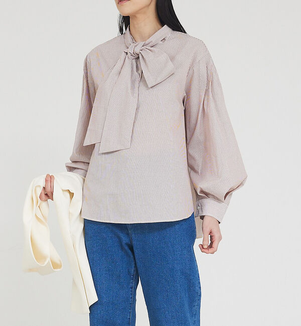 abahouse mavie「2WAYボウタイスキッパーシャツ」|シャツ・ブラウス|ブラウン