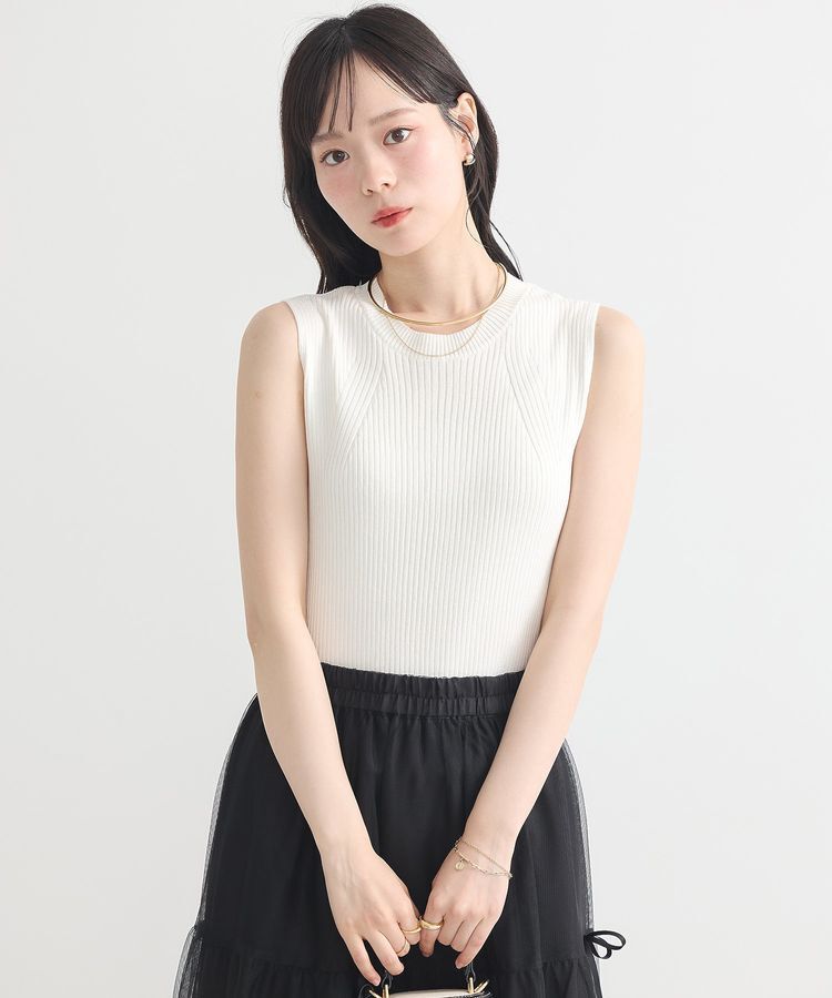 earth music&ecology「ランダムリブノースリーブニット」|ニット・セーター|