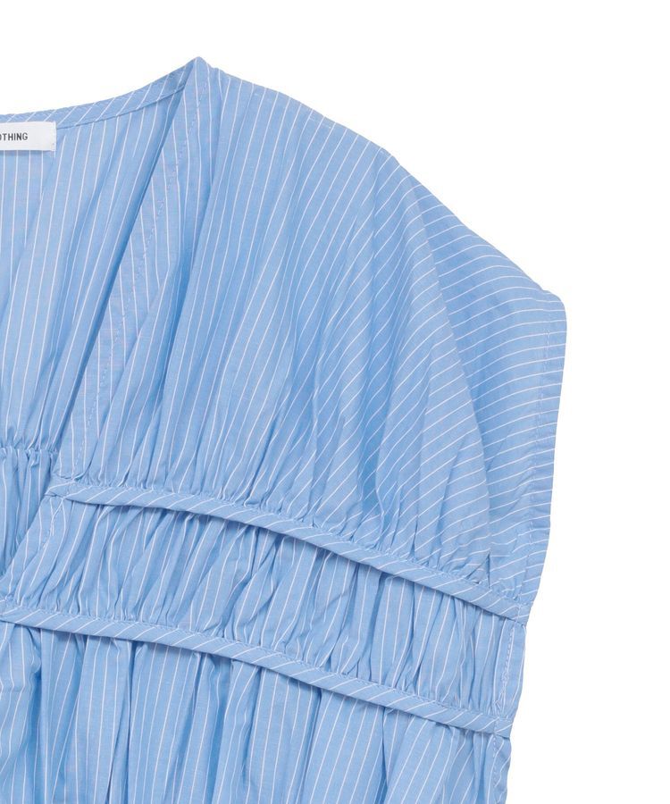 GARAGE OF GOOD CLOTHING「ストライプVネックギャザーブラウス」|シャツ・ブラウス|