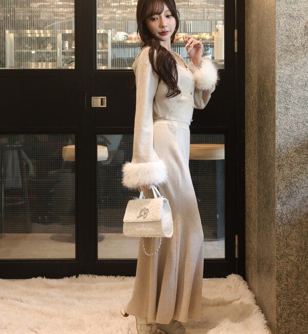  「スリット入りニットスカート」|スカート|