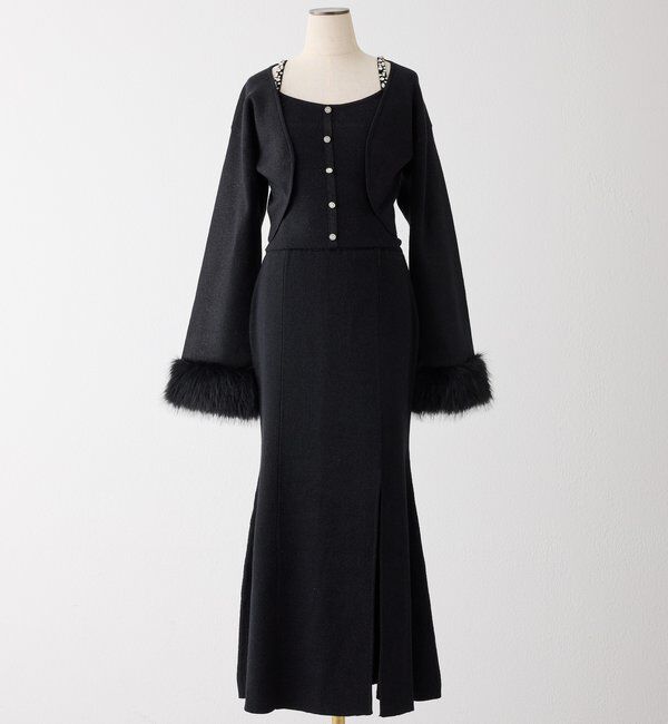  「袖ファーボレロ+キラキラビスチェSET」|ニット・セーター|