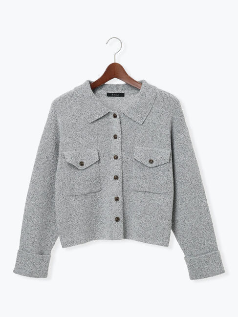 Te chichi「メランジ衿ニットジャケット」|カーディガン|