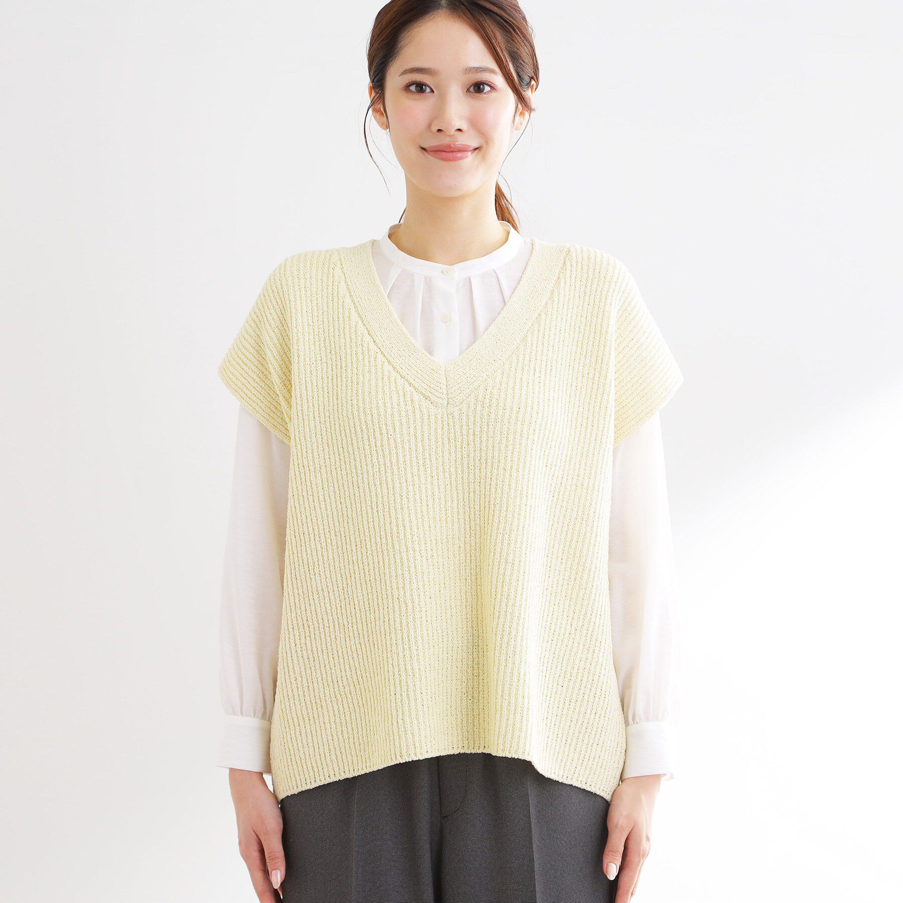 Reflect「【レイヤードにおすすめ◎】ドライタッチニットベスト」|ニット・セーター|