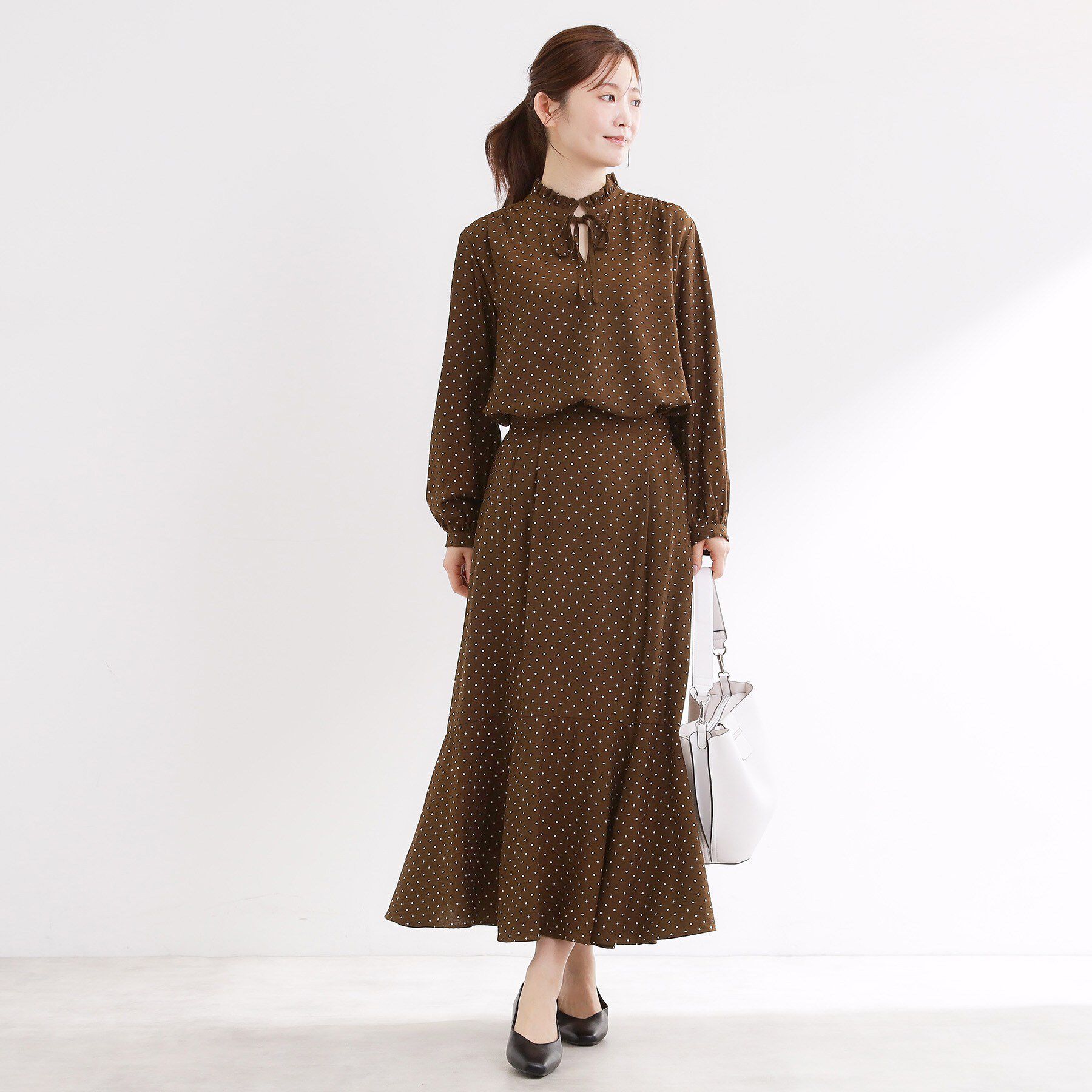 Reflect「【セットアップ可】ドット柄ワッシャースカート」|スカート|