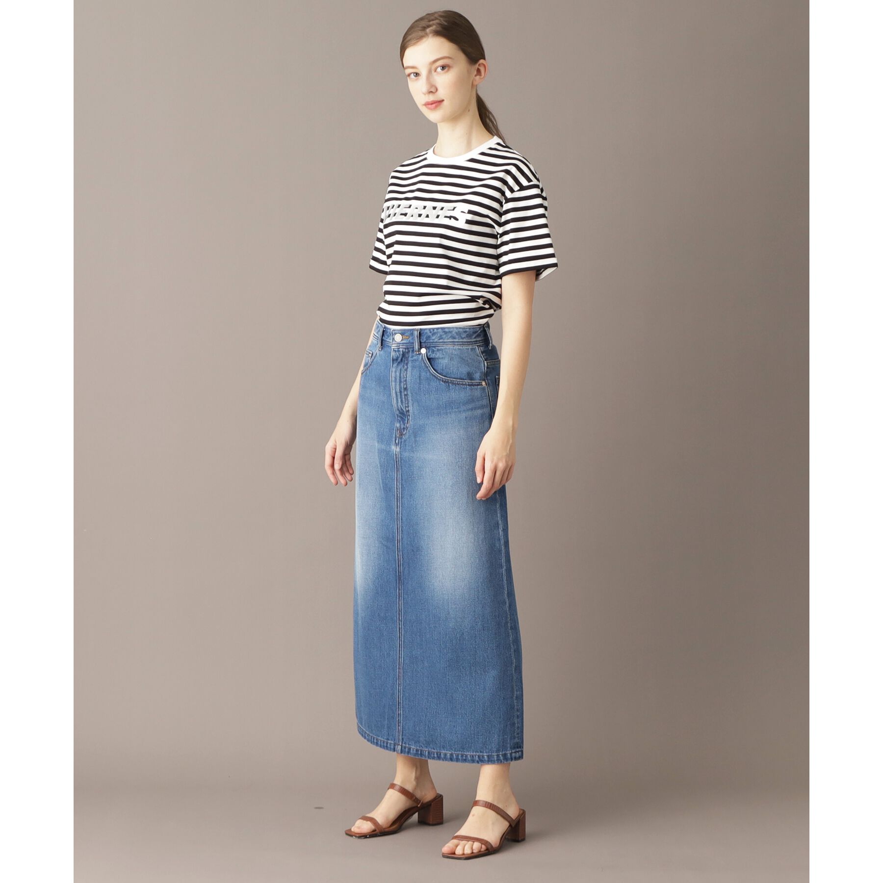 DRESSTERIOR「【接触冷感/抗菌防臭/消臭】アイスクリアコットン VIERNESロゴボーダーT」|Tシャツ・カットソー|