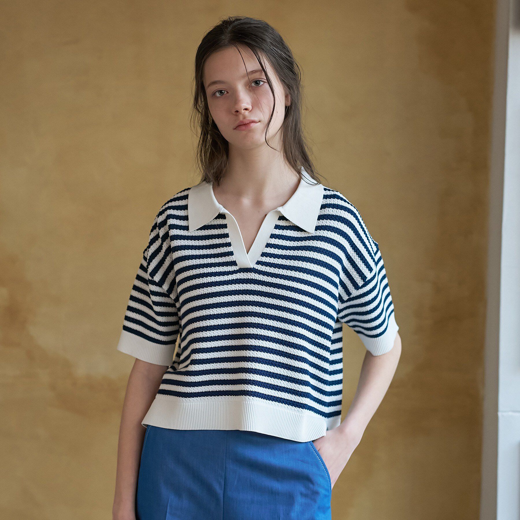 DRESSTERIOR「ウォッシャブルスキッパークロップドニット」|ニット・セーター|