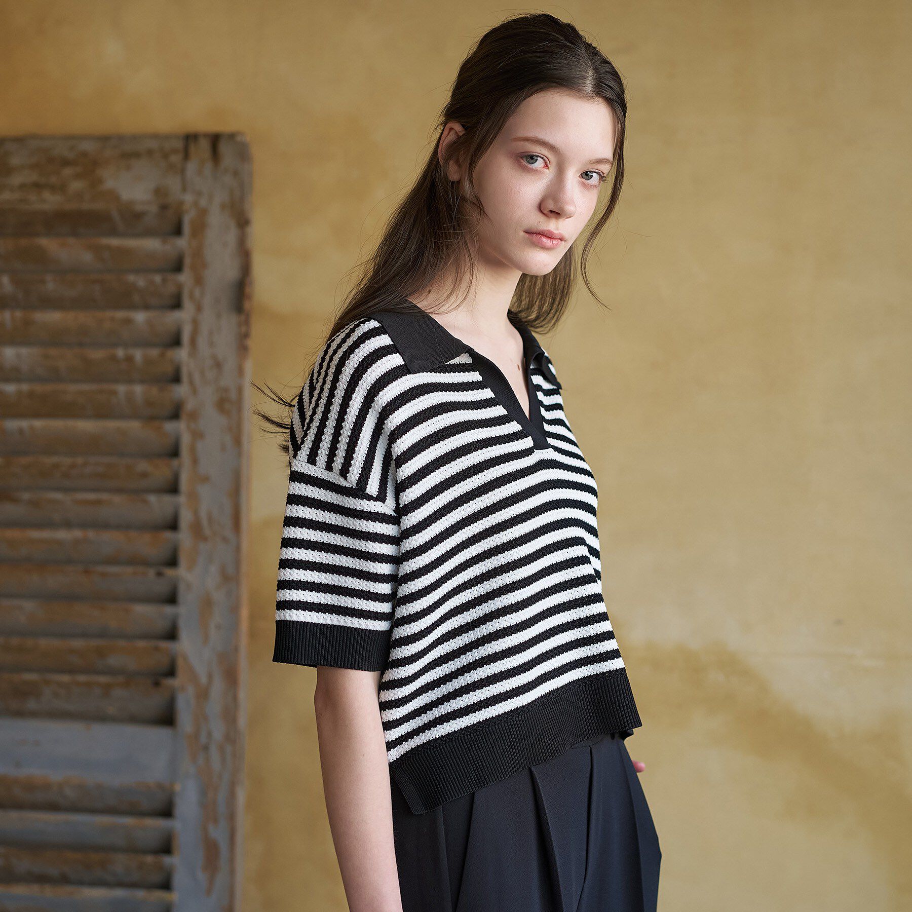 DRESSTERIOR「ウォッシャブルスキッパークロップドニット」|ニット・セーター|