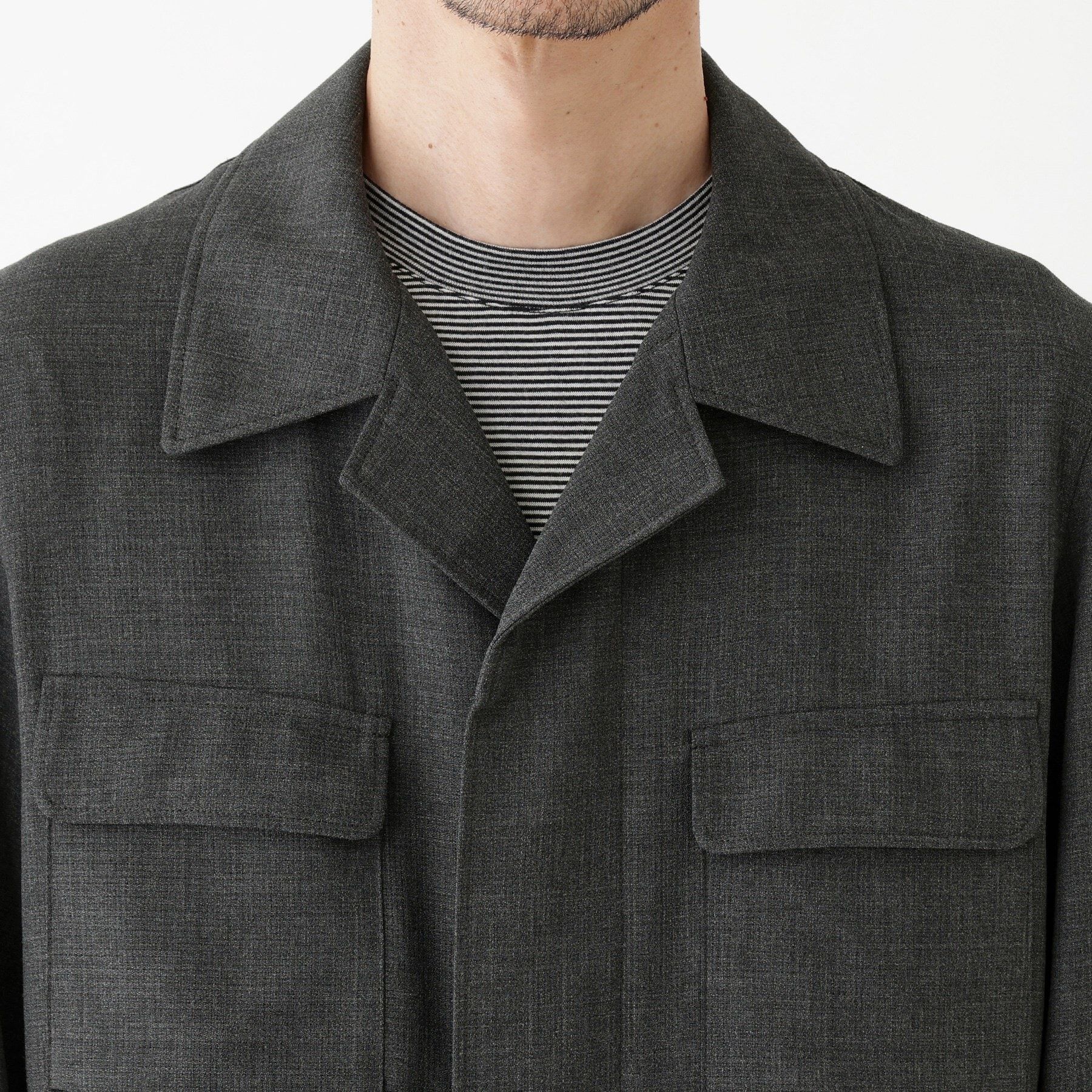 TAKEO KIKUCHI「【THE FLAGSHIP】ポリエステルウール メッシュ サファリジャケット」|ブルゾン・スタジャン|