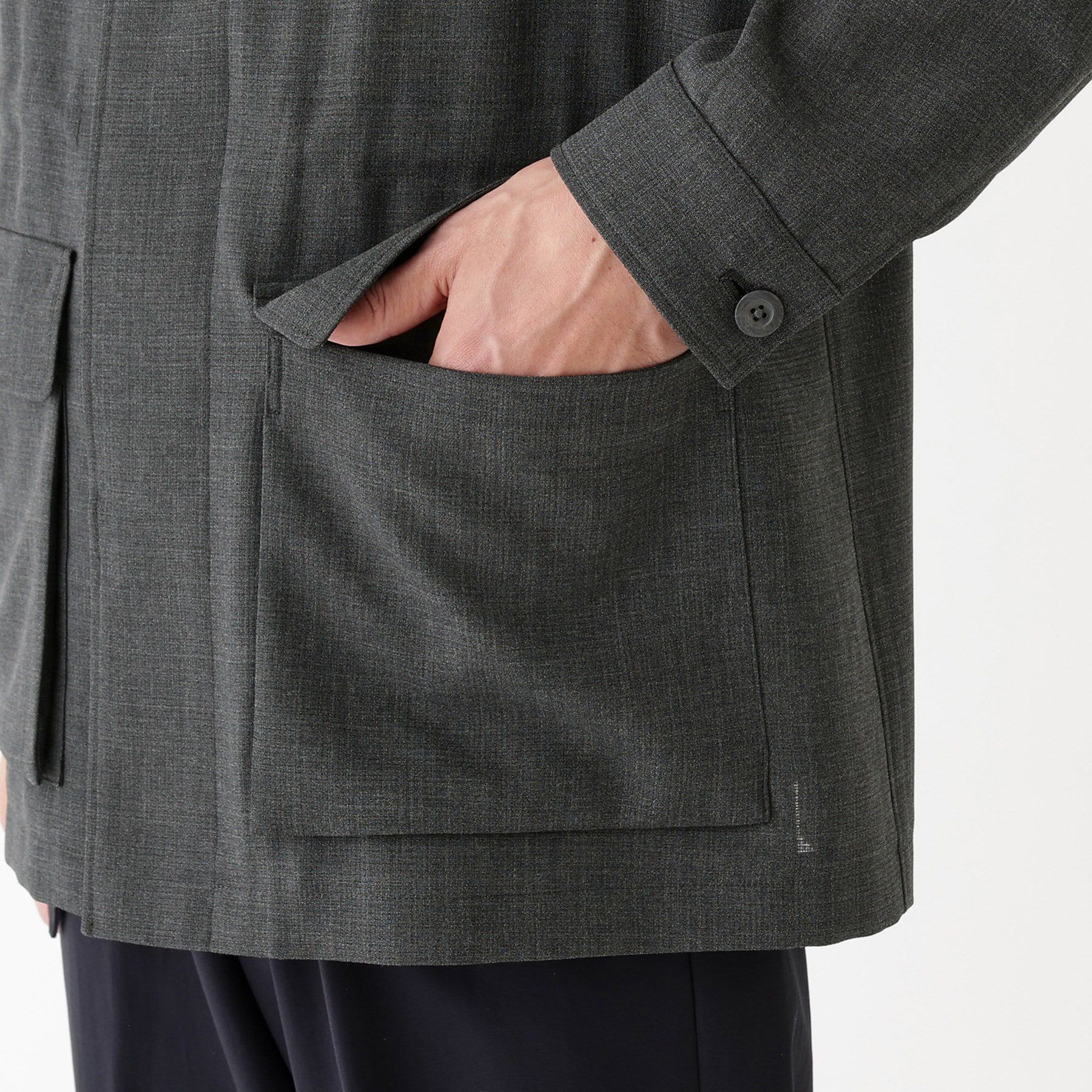 TAKEO KIKUCHI「【THE FLAGSHIP】ポリエステルウール メッシュ サファリジャケット」|ブルゾン・スタジャン|