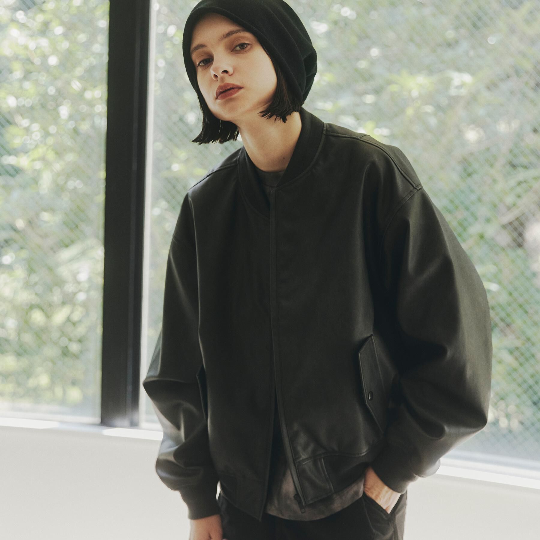 tk.TAKEO KIKUCHI「シンセティックレザー MA－1」|ブルゾン・スタジャン|