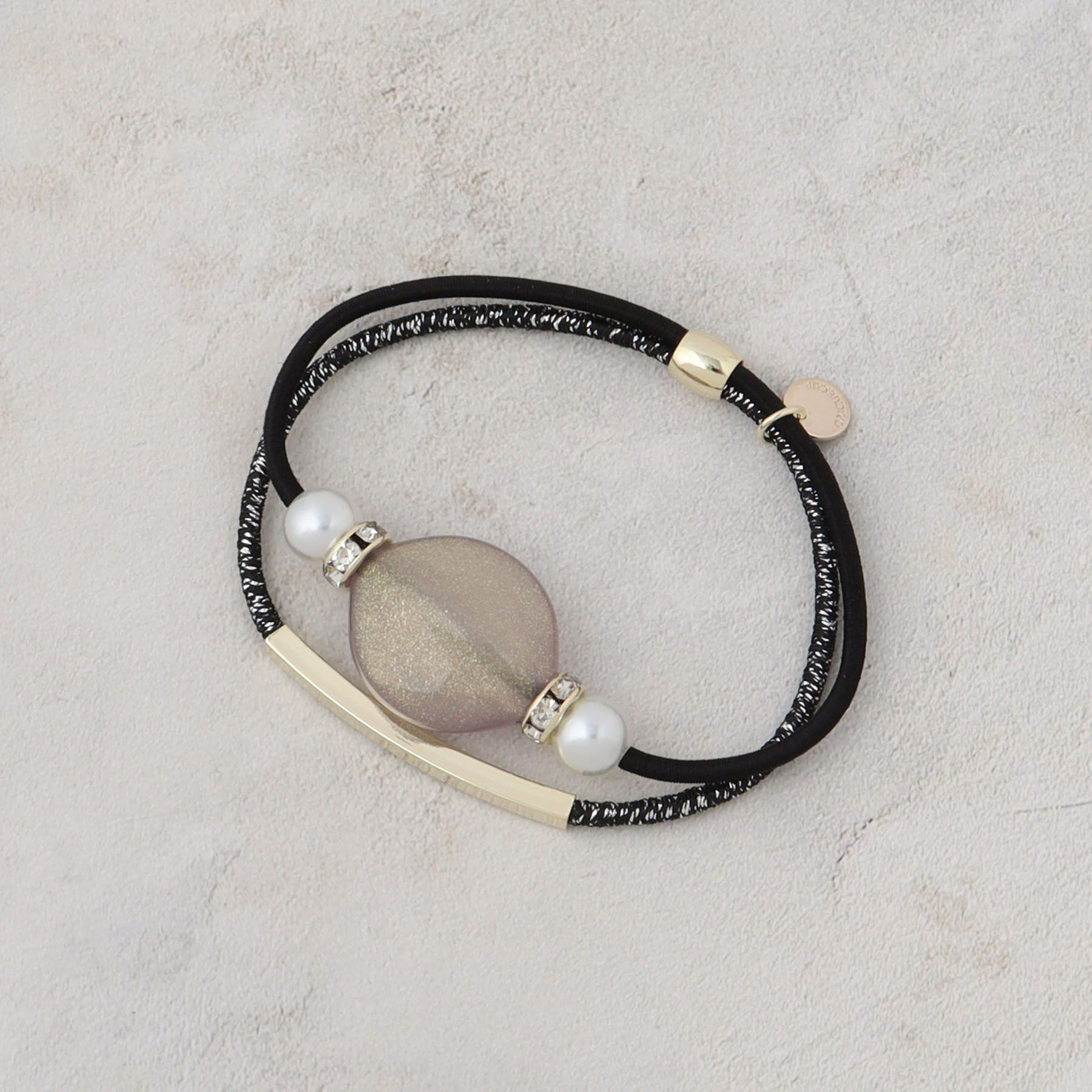 OPAQUE.CLIP「クリアラメビーズ2連ゴム」|その他|ブラック(019)