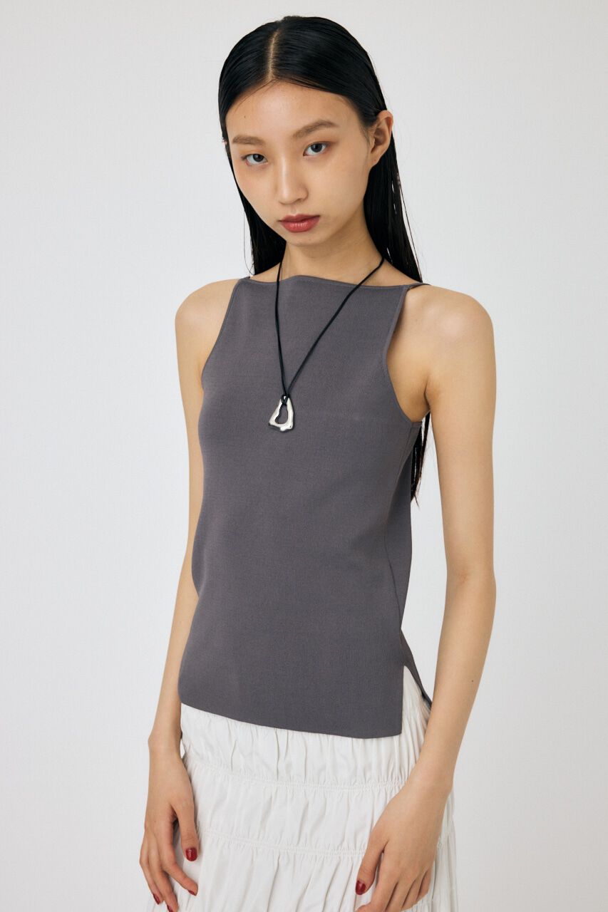 MOUSSY「SQUARE LINE ニットキャミ」|キャミソール|C.GRY