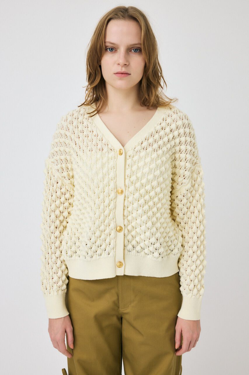 MOUSSY「PEAK STITCH ニットカーディガン」|カーディガン|