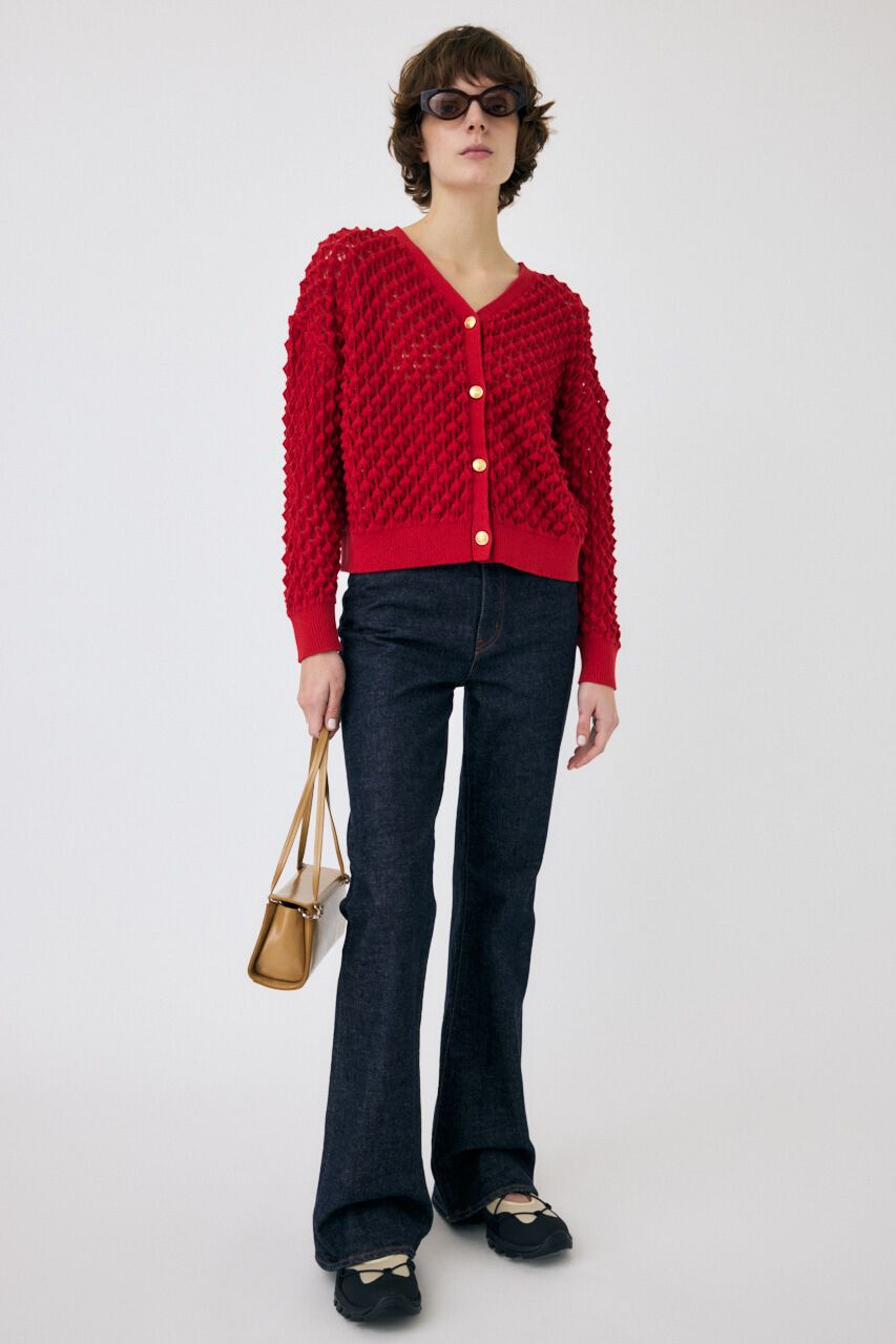 MOUSSY「PEAK STITCH ニットカーディガン」|カーディガン|