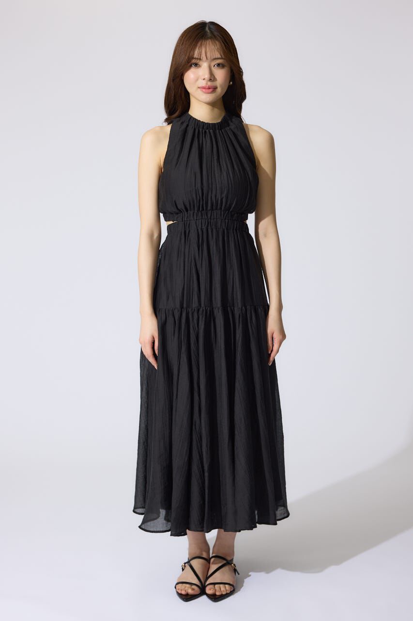 rienda「ホルターネックギャザーフレアワンピース」|ワンピース|