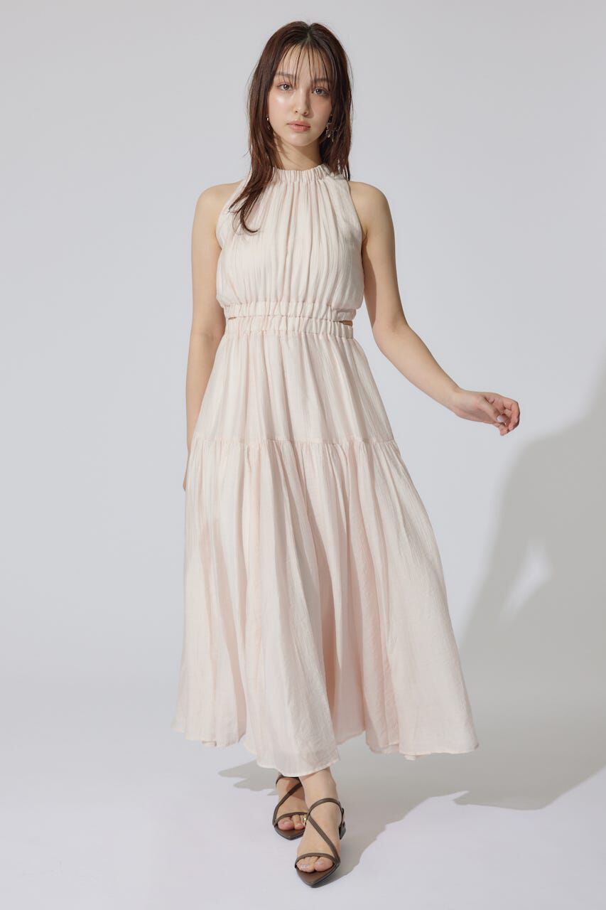 rienda「ホルターネックギャザーフレアワンピース」|ワンピース|