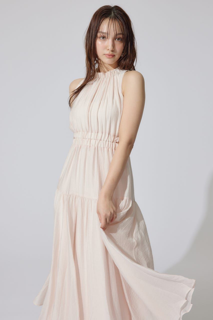 rienda「ホルターネックギャザーフレアワンピース」|ワンピース|