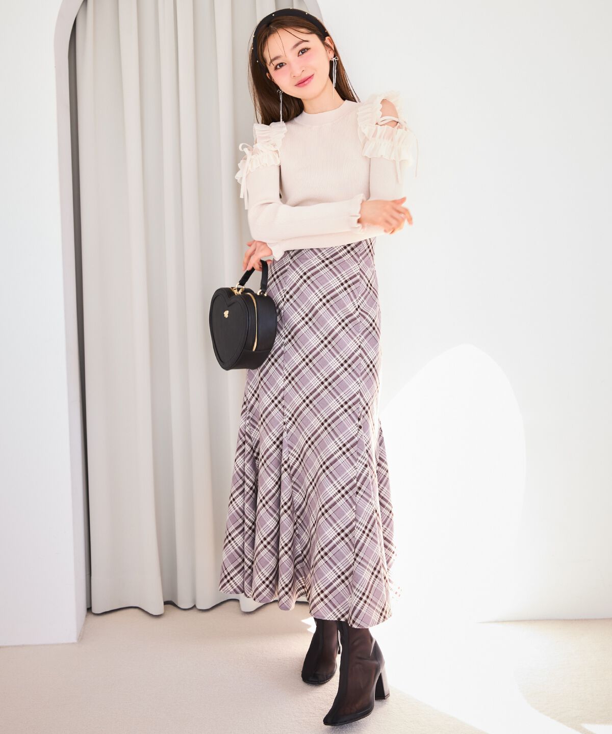 WILLSELECTION「フリルショルダーリブニット」|ニット・セーター|