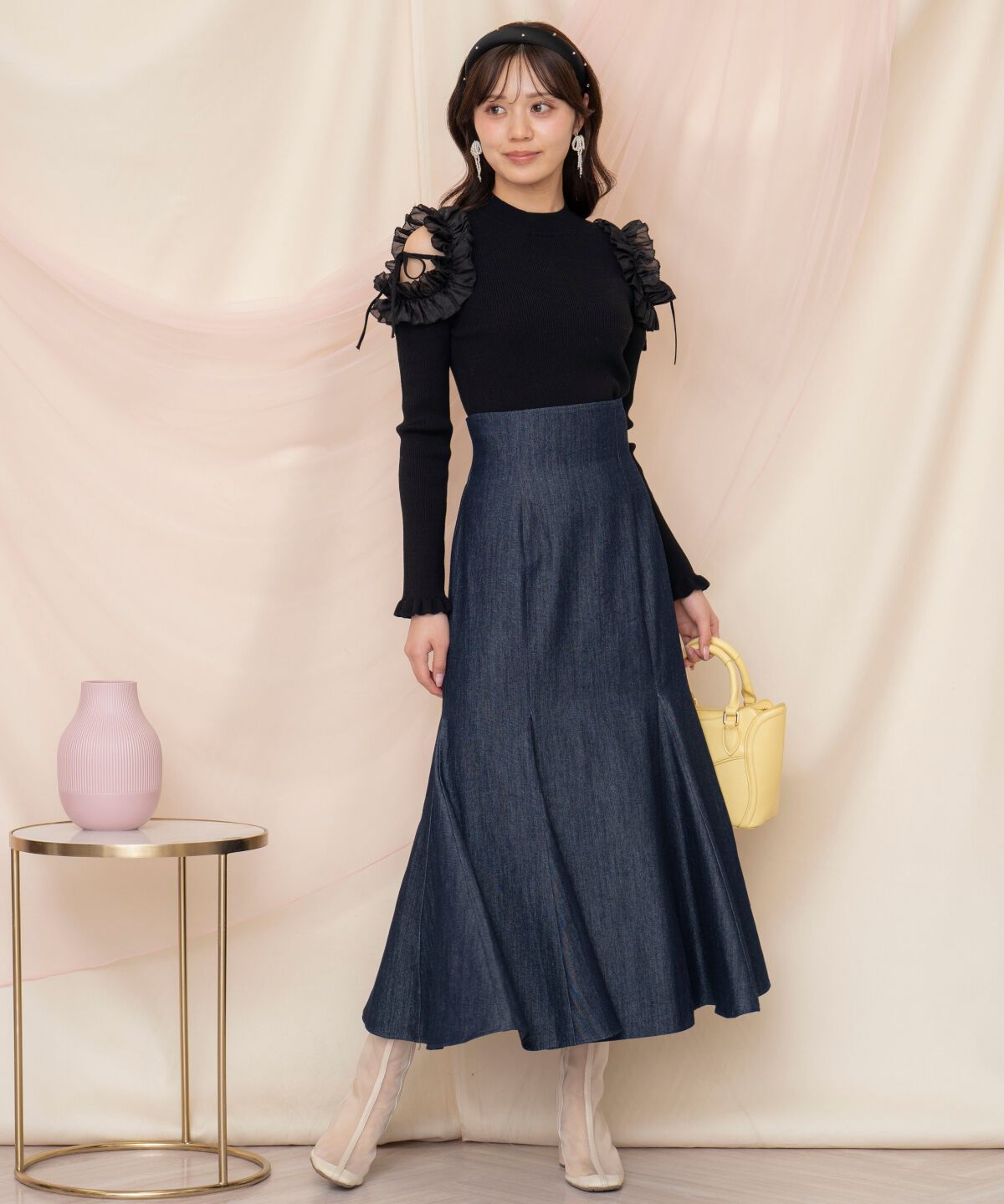 WILLSELECTION「フリルショルダーリブニット」|ニット・セーター|