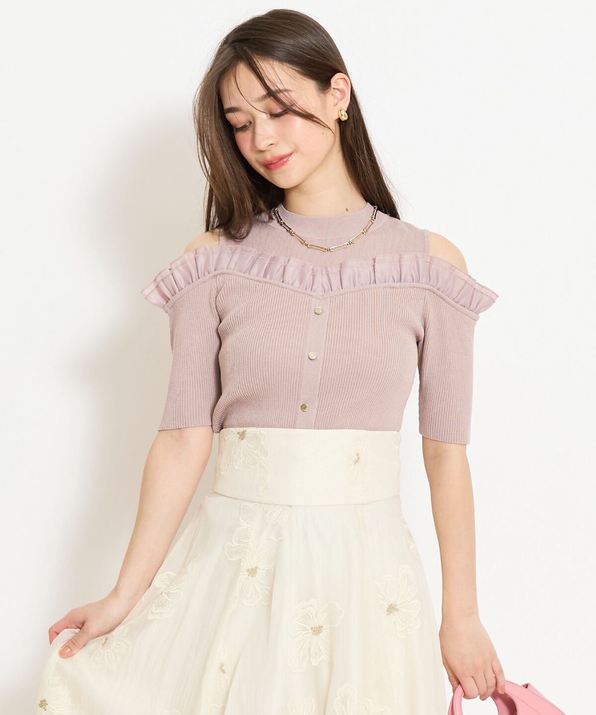 WILLSELECTION「フリルレイヤードリブニット」|ニット・セーター|