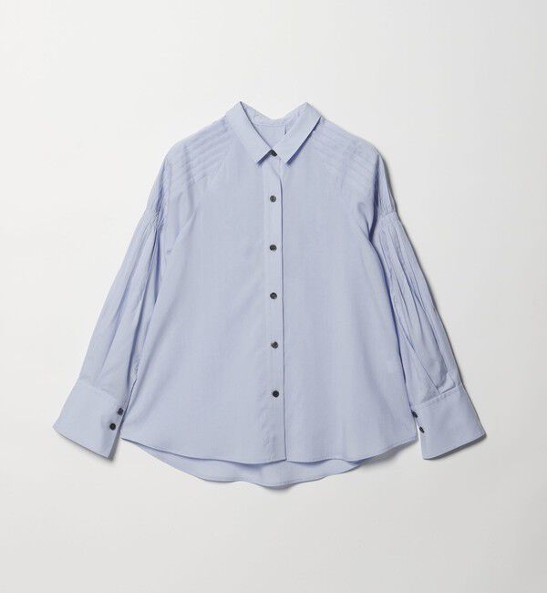 EMMEL REFINES「＜EMMEL REFINES＞EM ソデタック オーバーシャツ」|シャツ・ブラウス|LT.BLUE