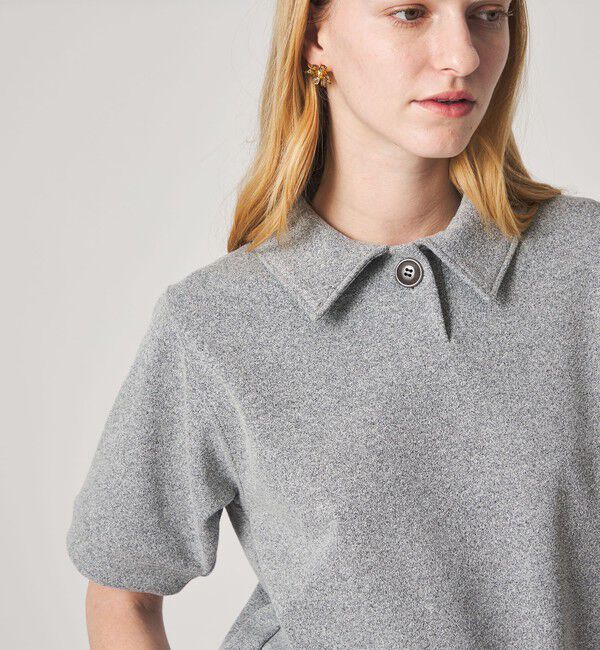 STEVEN ALAN「＜Steven Alan＞ブークレ ダンボール ワンボタン ハーフスリーブ プルオーバー」|Tシャツ・カットソー|