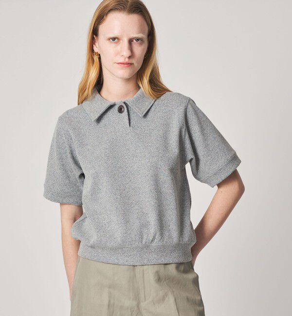 STEVEN ALAN「＜Steven Alan＞ブークレ ダンボール ワンボタン ハーフスリーブ プルオーバー」|Tシャツ・カットソー|