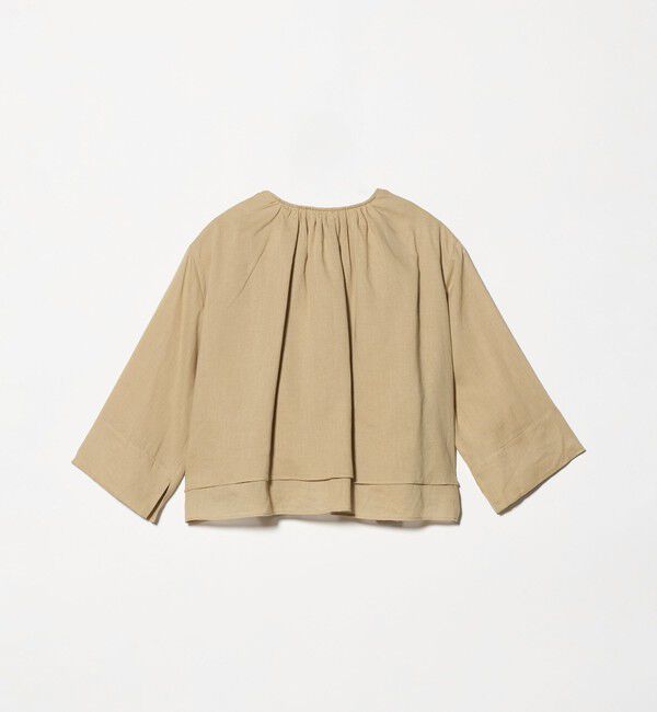 BEAUTY&YOUTH UNITED ARROWS「麻ブレンド フロントリボン ティアード シャツ ウォッシャブル」|シャツ・ブラウス|