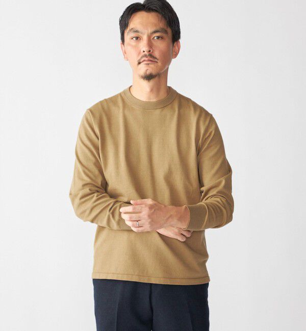 SHIPS「SHIPS:〈洗濯機可能〉コットン ウール TEXBRID(R) クルーネック プルオーバー ニット」|ニット・セーター|カーキ