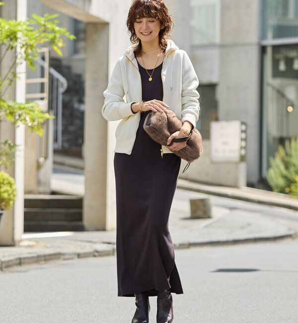  「【WEB限定/キレイめ上品】スポンジダンボールZIPパーカーカットソー」|パーカー|