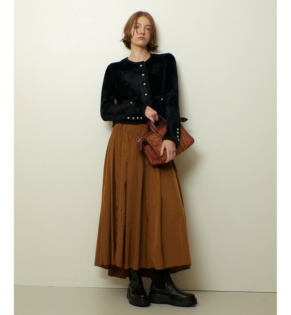 allureville「ベロアニットジャケット」|カーディガン|