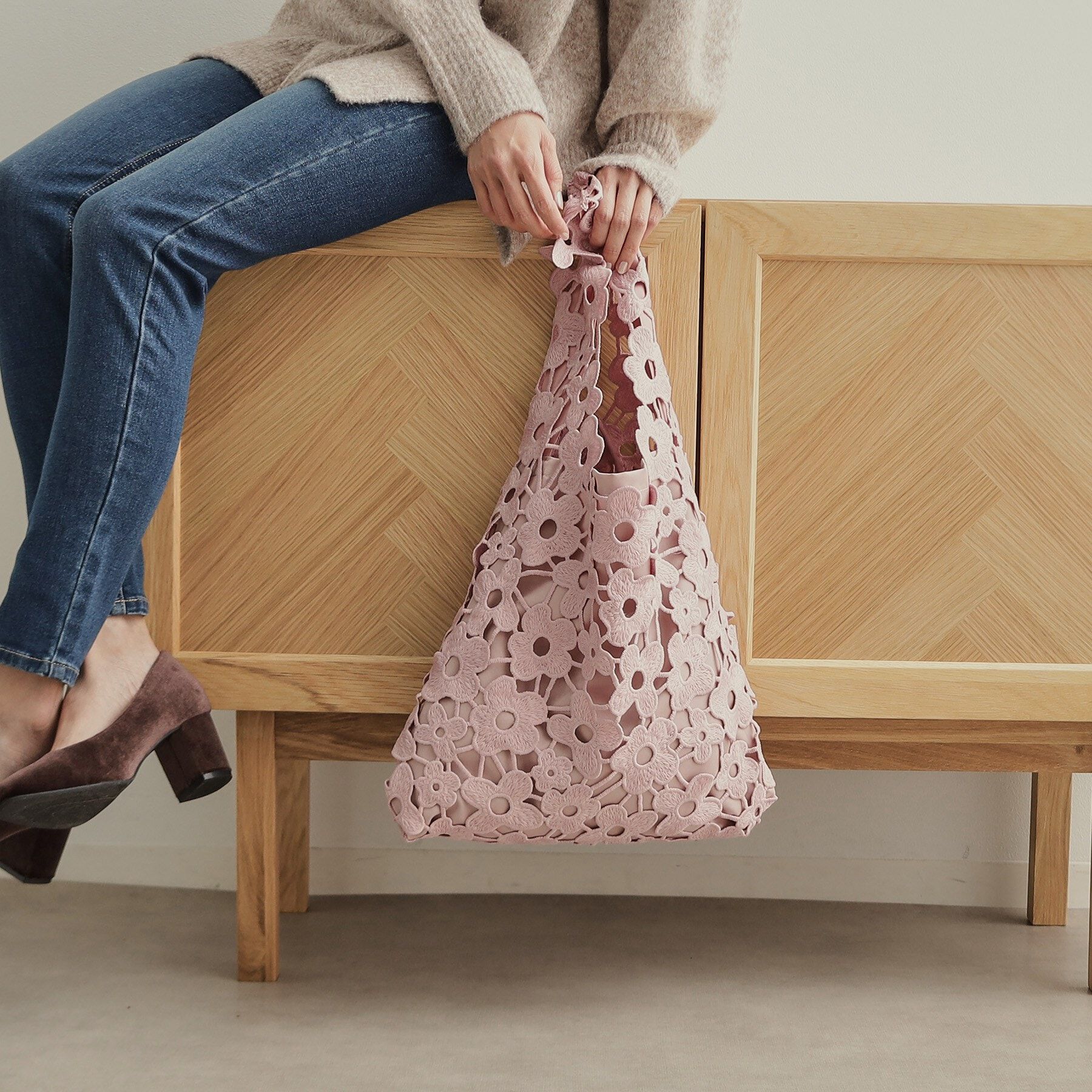 OPAQUE.CLIP「フラワーレーストートバッグ」|トートバッグ|