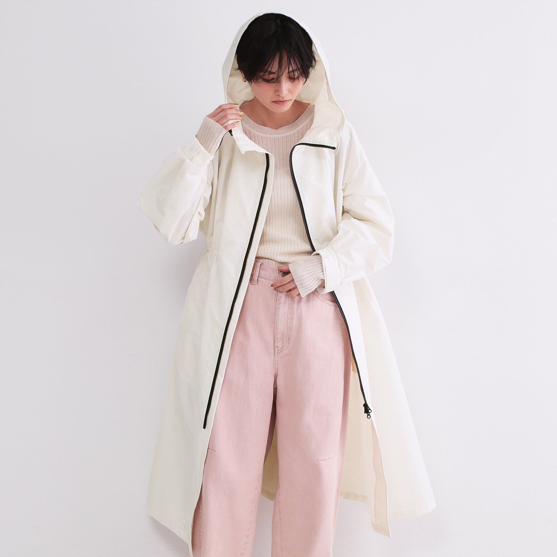 OPAQUE.CLIP「撥水フードZIPロングコート【洗濯機OK】」|その他|