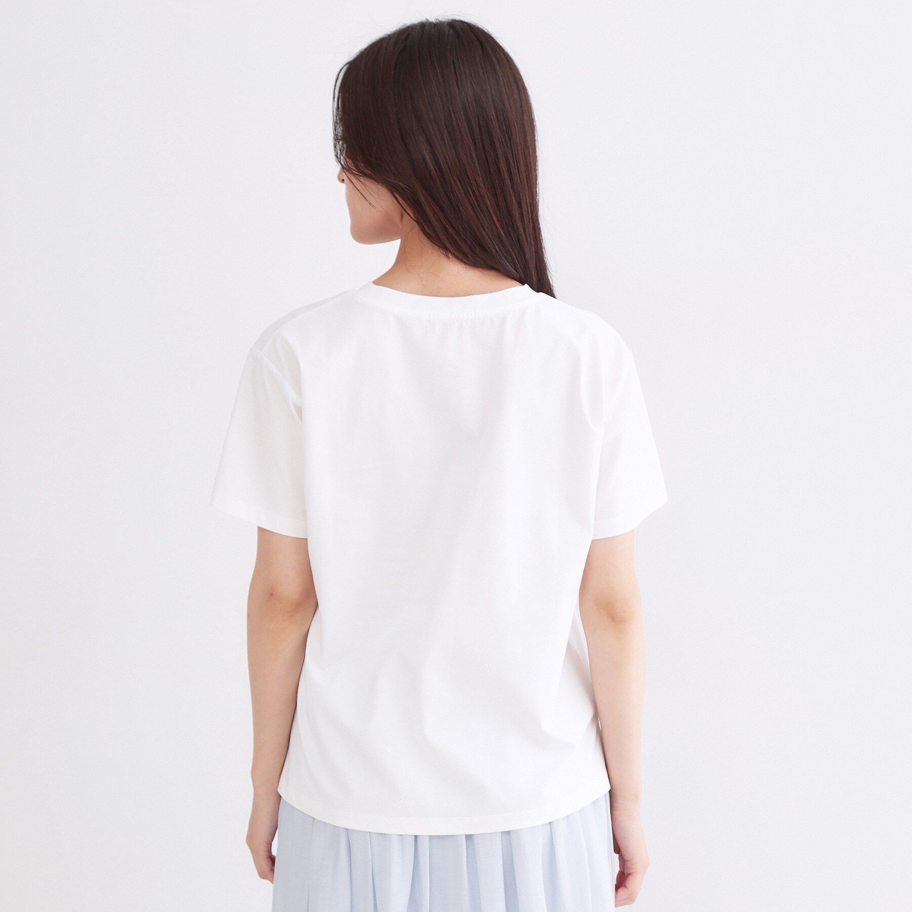 OPAQUE.CLIP「ロゴプリント＆刺繍Tシャツ【洗濯機OK】」|Tシャツ・カットソー|