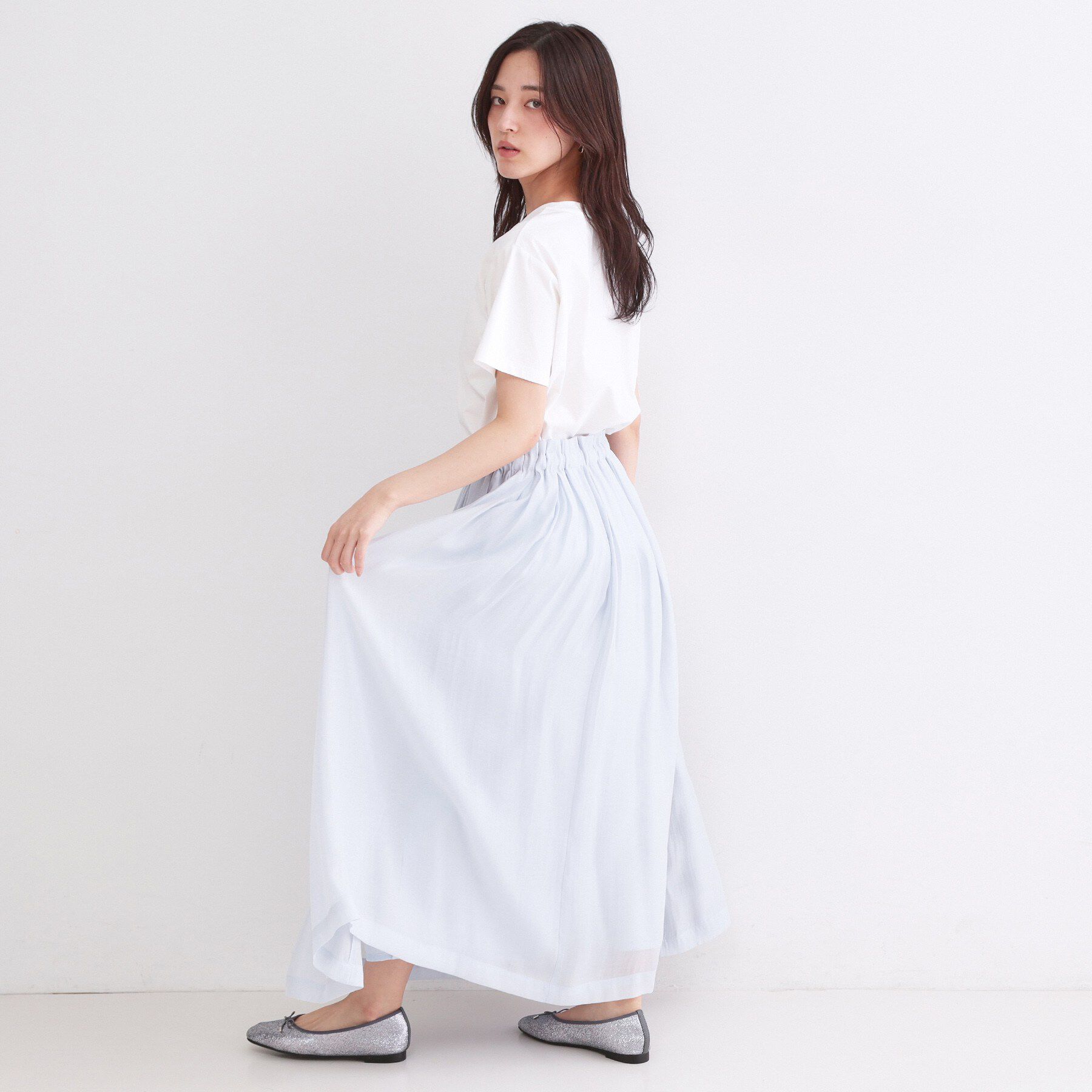 OPAQUE.CLIP「ロゴプリント＆刺繍Tシャツ【洗濯機OK】」|Tシャツ・カットソー|