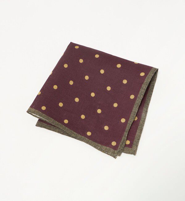 UNITED ARROWS「＜molteni＞ ドットプリント ポケットチーフ」|ハンカチ|WINE
