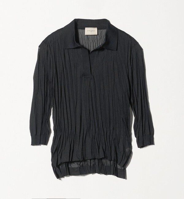 UNITED ARROWS「ランダム プリーツ ニット ‐ウォッシャブル‐」|ニット・セーター|BLACK